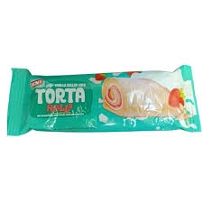 كيك تورتا رولز فراولة و فانيليا